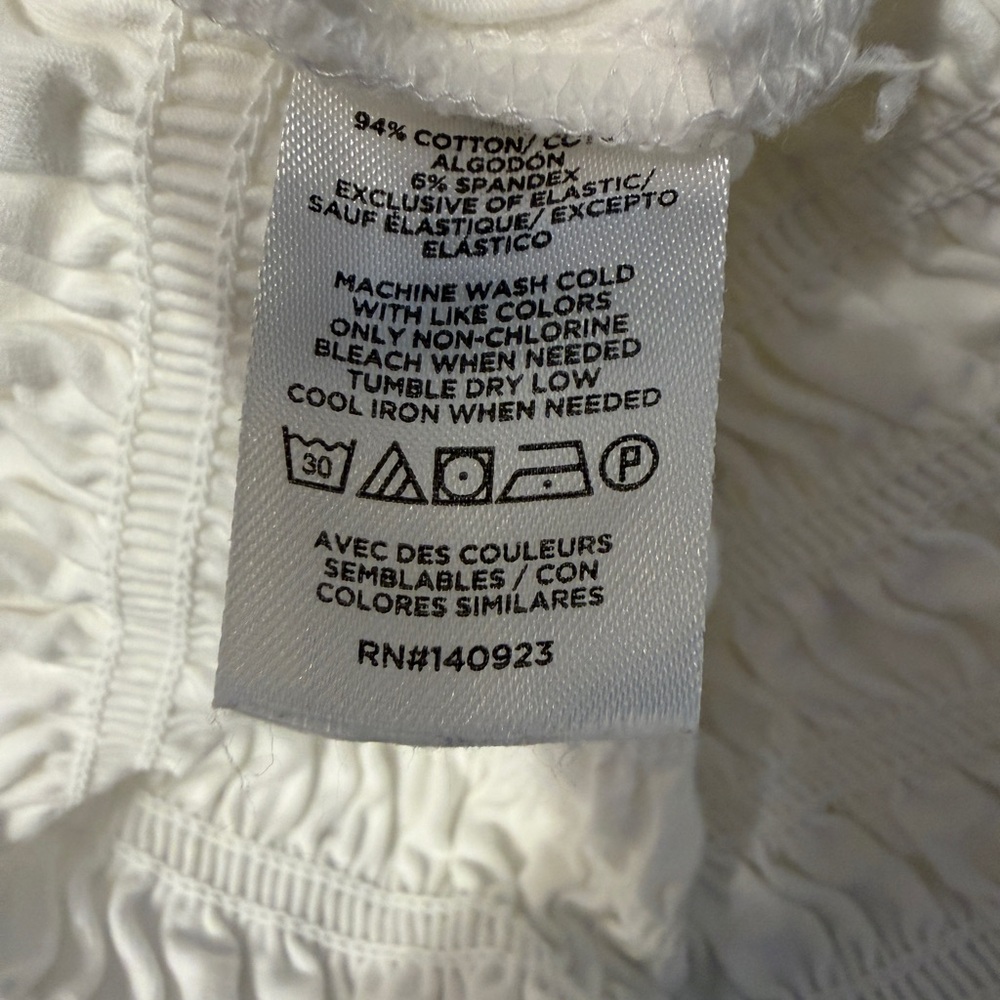 LOFT Women's Cream Smocked Blouse Size Large - Picture 4 of 4